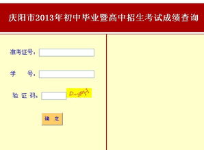 甘肃庆阳2013年中考成绩正在查询